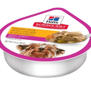 Hill's Science Diet Wet Dog Food, Adult, Small Paws for Small Breeds, Savory Stew Chicken & Vegetables, 3.5 Ounce (Pack of 12)