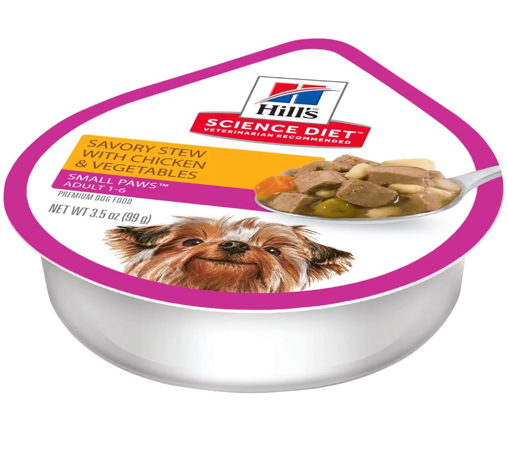 Hill's Science Diet Wet Dog Food, Adult, Small Paws for Small Breeds, Savory Stew Chicken & Vegetables, 3.5 Ounce (Pack of 12)