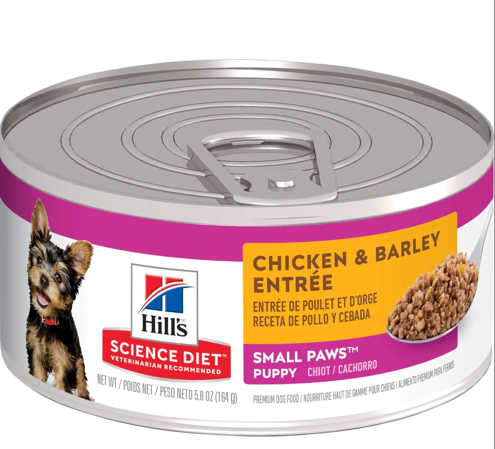 Hill's Science Diet Small Paws Puppy Chicken & Barley Entree Canned Dog Food, 5.8-oz, case of 24