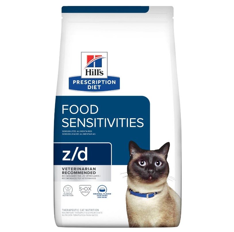 Hill's Prescription Diet z/d Skin/Food Sensitivities Dry Cat Food, Veterinary Diet, 8.5 lb. Bag (Packaging May Vary)
